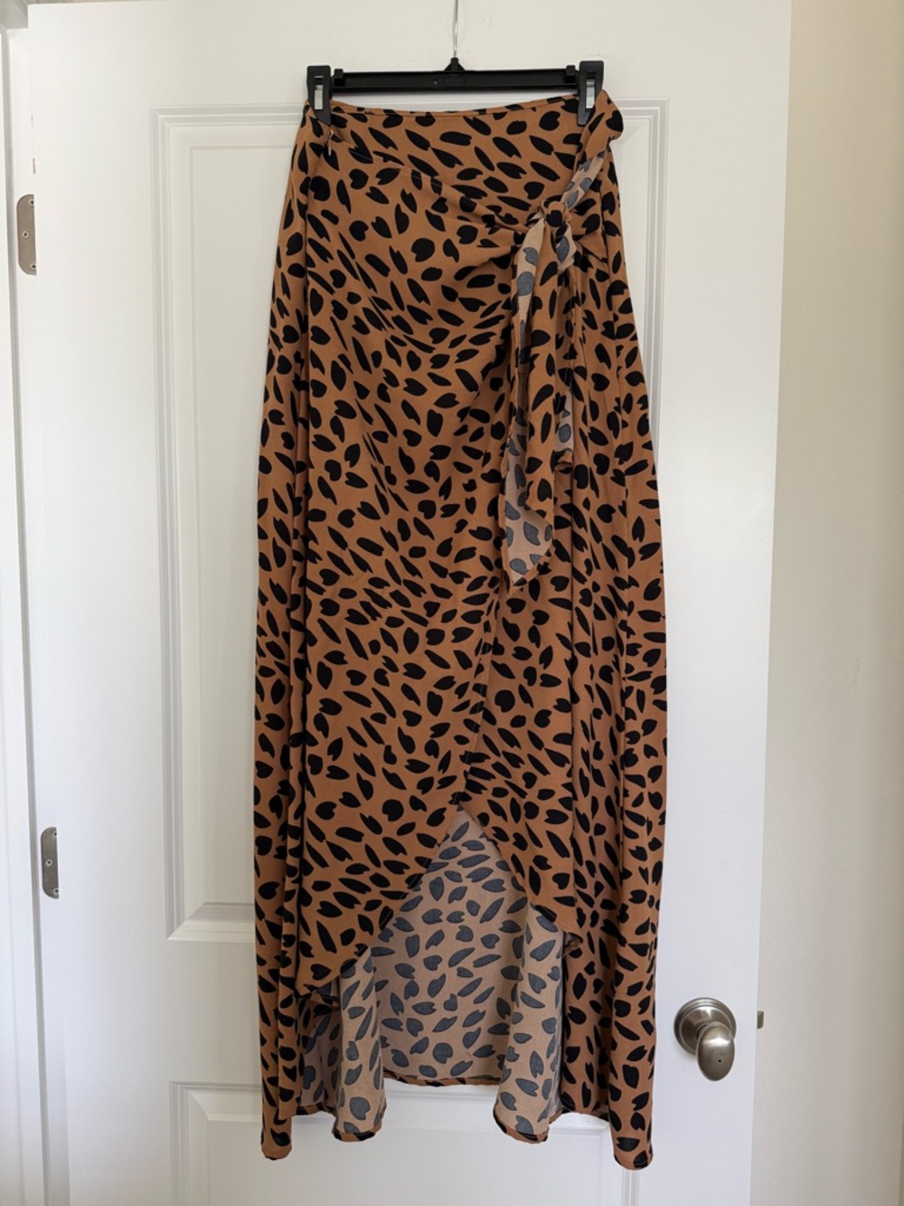 SHEIN Black and Brown Wrap Maxi Skirt